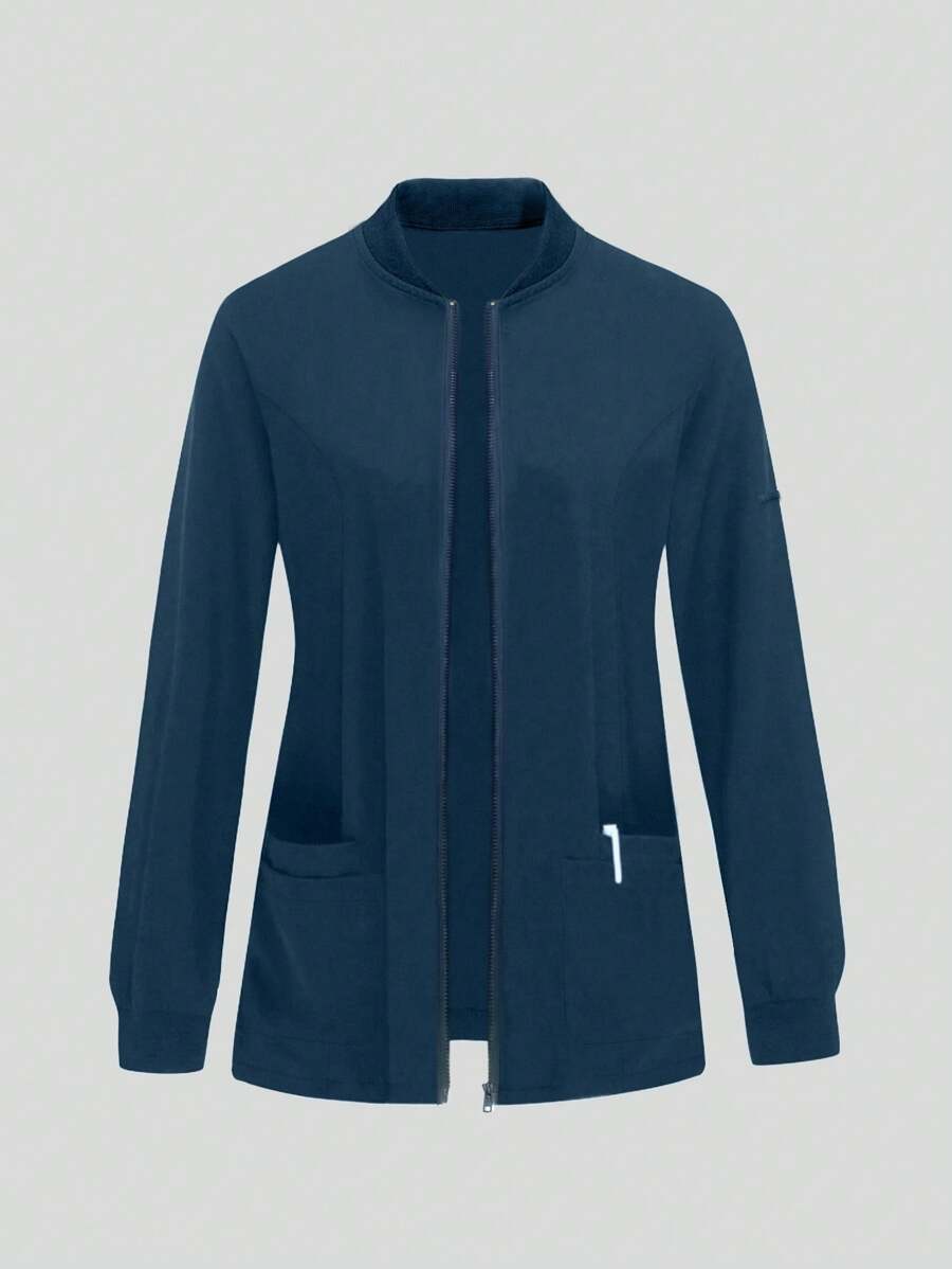 Women's Long Sleeve Surgery Room Outer Wear With Pockets, Scrubs Nurse Scrubs Workwear, Dentist Healthcare Pet Hospital Laboratory Clinician Jacket, Staff Scrub Uniform