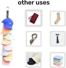 Hats Baseball Organizer Caps Hat Racks Ultimate 8-Cap Hold Baseball Cap Enthusiasts Organizer Closets Door Display Hat Hooks Wall Rack - màu đen - Xem 4