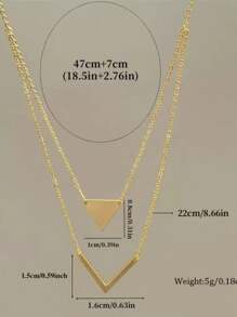 Sencillo y elegante collar colgante con forma triangular en V, cadena de clavícula de moda para damas, exquisito y de alta calidad, se puede usar durante todo el año, un regalo para maestros en el Día del Maestro, un regalo para compañeros de clase, amigos e hijas en la temporada de graduación.