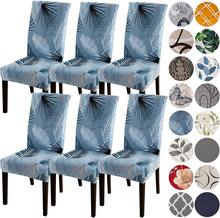 Blue Chair Covers For Dining Room 6 Pack,Stretch Spandex Parsons Chair Slipcover Set Of 6,Washable Anti-Dust Chair Seat Cover For Kitchen,Wedding,Party - Blue - View 1