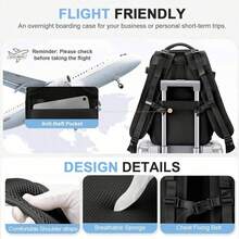 Balo du lịch Ryanair, Túi xách tay 40x20x25, Có thể mở rộng, Túi xách tay dưới ghế, Túi hàng không, Balo du lịch nữ, Balo thường ngày được chứng nhận hàng không, Balo hành lý ngoài trời Túi công tác cuối tuần có đầu ra USB Balo du lịch chống thấm nước cho nam - màu đen - Xem 6