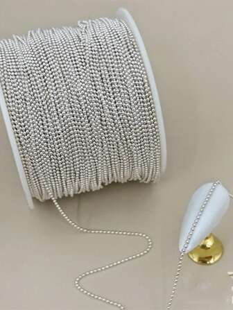 100M 日式美甲链，纯铜电镀双色 0.8Mm 超细珠链，DIY 美甲装饰配件，持久防褪色链，手工美甲用品指甲饰指甲宝石