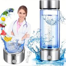2025 New Hydrogen Water Bottle, Hydrogen Water Bottle Generator, 3-Min Rapid Electrolysis, PEM Technology Water Ionizer, 15.22oz Portable Hydrogen Water Generator For Office, Daily Drinking, Travel Exercise Home, And Gifts (Silver Lid) - Black Lid - 查看 2