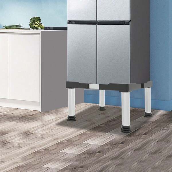 YUNRUX Supporto universale per mobili ed elettrodomestici 150 kg/330,69 libbre, supporto per frigorifero nero, supporto per lavatrice regolabile, supporto per asciugatrice