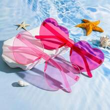 14 Pack Heart  For Women, Fun Cute Rimless Transparent Candy Color Heart Glasses Party Favors - 粉紅色+熱粉紅色 - 查看 3