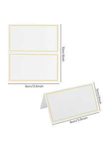 50 张/20 张带金箔边的帐篷卡，优雅的座位卡，空白名片，礼品卡，适用于婚礼、晚宴、派对和活动