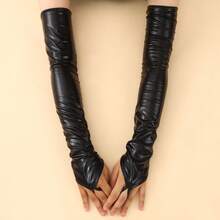 一对 19.29 英寸金属防紫外线臂套 - 夏季女士透气冰丝防晒袖套，适合骑行、跑步、户外活动、时尚且实用 - 彩色 - 查看 4