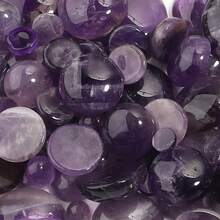 5-10 piezas/paquete Cabuchones naturales de amatista, tamaños variados, elegantes cabuchones de piedras preciosas púrpuras para hacer joyas DIY, adecuados para collares, anillos, pulseras y otros accesorios - amatista - Ver 6