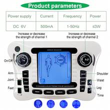 双通道EMS肌肉刺激器，数字频率治疗设备，带2英寸×2英寸TENS电极片
