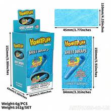 3 Packs HONEYPUFF King Size (110mm) Cigar Roll Paper, Cigar Skin, Sheet Wraps, 5 Sheets/Pack, Multiple Colors | For Any Smokers - 藍莓口味3包(15片) - 查看 1