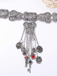 1 chiếc vòng cổ mặt tua rua hình học hợp kim phong cách Bohemian cổ điển, trang phục dự tiệc và làm quà tặng - Vòng cổ tua rua phóng đại - Xem 7