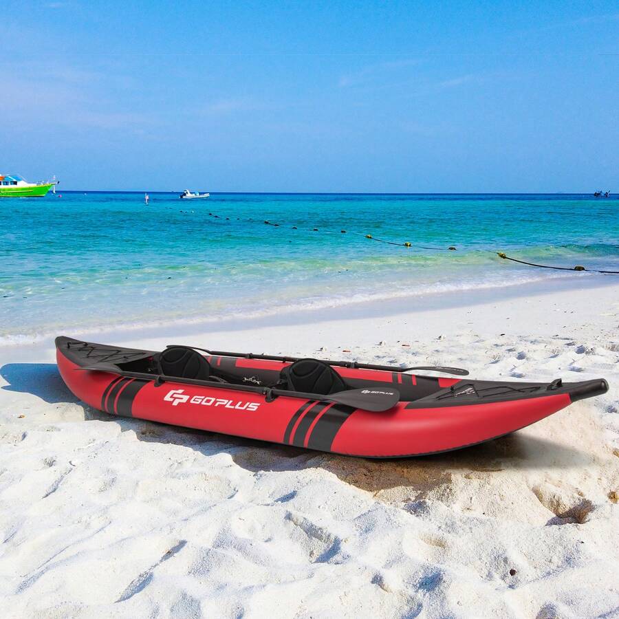 Lifezeal Inflatable Water Float Set Portable 2-Person Kayak With ...