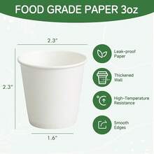 300 Pack 3 Oz Paper Cups, Small Coffee Cups, Disposable Mini Bathroom Mouthwash Cups, Suitable For Party, Picnic, Travel, And Events - 3 OZ - Xem 2