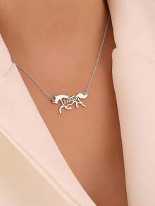 1件定制奔马名字项链，男女通用，不锈钢动物吊坠项链，个性化珠宝礼物，黑色、银色，中性，休闲，可爱，可定制，送给他的理想礼物，送给她的理想礼物，男朋友，女朋友，爸爸，妈妈，家人，朋友，毕业典礼，舞会，派对，定制时尚珠宝，黑色、银色，中性，休闲，可爱，可定制，送给他的理想礼物，送给她的理想礼物，男朋友，女朋友，爸爸，妈妈，家人，朋友，毕业典礼，舞会，派对，精致浪漫，银色时尚