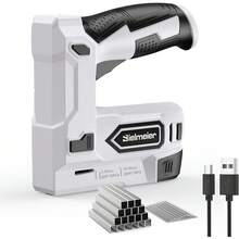 Local Delivery-Bielmeier Electric Staple Gun, 2 In 1 Lithium-Ion Electric Stapler, 4V Cordless Brad Nailer Kit With Staples Nails, USB Charger, Power Tacker For Upholstery, Material Repair, Carpentry, DIY - Default - View 1