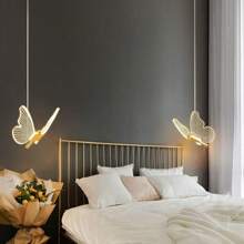 XINGOO Schmetterling Pendelleuchte, moderne Acrylschirm, LED Gold Pendelleuchte, geeignet für Treppen, Küche, Esstisch, Nachttisch, Kinderzimmer Deko, Mädchenzimmer 3000K Warmweiß Licht 110-220V