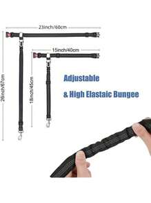 Adjustable Two-In-One Pet Car Seat Belt, Retractable Elastic Reflective Dog Leash, Seat Belt Made Of Durable Polyester Fiber, Washable By Hand, With Safety Buckle And Elastic Elastic Buffer, Which Is Very Suitable For Safe Travel With Dogs.