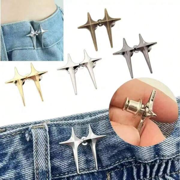 EDCUEBE7 8 piezas/4 pares de botones ajustables de mezclilla para jeans, sin necesidad de coser o herramientas, con broches desmontables, para un ajuste perfecto y botones instantáneos sin coser