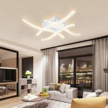 XINGOO 1pc Modern Minimalist Home Lighting LED Strip, Gold/White Luxury Ceiling Light Fixture, Suitable For Living Room/Bedroom/Dining Room/Hallway/Balcony, 6000K Cool White/3000K Warm White, 220V (Warning: Not Compatible With 110V) - White - View 4