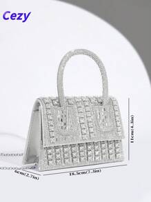 Cezy Bolso de mano de noche con aplicaciones de cristal y strass, un bolso elegante apto para fiestas, bodas, galas, cenas/banquetes, que combina con vestidos de novia, vestidos formales, vestidos de baile, vestidos de cumpleaños, vestidos de fiesta