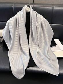 1 pieza Bufanda de mujer minimalista con estampado geométrico brillante, chal suave elegante, hijab, chal, pañuelo de cabeza perfecto para todas las estaciones, protección UV ligera