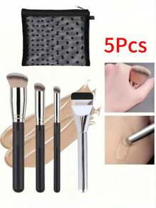 1pc/3pcs/4pcsFoundation Brush Set For Liquid Makeup, Professional Kabuki Foundation Brush Set For Blending Liquid Cream Flawless Powder, Cosmetic Polishing Spot Concealer,Brush Set,Makeup Brush Kit,Make Up Brush Set,Make Up Set Complete,Makeup Brush Set,Complete Makeup Kit,Brush Kit,Brushes Makeup Set,Makeup Gift Set,Set