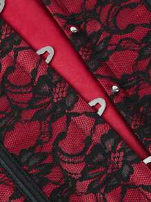 Women Corsets Sexy Waist Trainer Gothic Satin Cincher Jacquard Underbust Top Short Steel Boned Girdles Vintage Lace-Up Corset Tops Halloween Party Tops Slimming Shaper Lingerie For Christmas