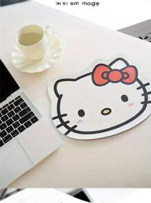 Sanrio 1pc Cute Cartoon Shaped Mouse Pad, Leather Material Creative Small Sized Non-Slip Computer Desk Pad, Office Use