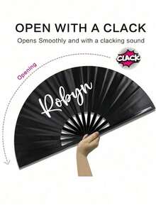 Personalized Name, Picture, White Fabric Fan, Bamboo Rib Wedding, Party Favor Handheld Fan, Paper And Bamboo Personalized Handheld Fan White Pink Black Wedding Bachelorette Party Girl Holiday Gift Wedding Birthday Order Baby Shower Bride, School Supplies, For Teacher, For Boys And Girls, For Teenagers, Junior High School Students, Middle School Students, High School Senior High School Students, College Students, University Students, Freshman, Sophomore, Underclassmen - Multicolor - View 5