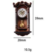 1 件复古迷你挂钟模型桌面装饰配件，1:12 微型玩具，可用于娃娃屋装饰、精美工艺品、游戏屋 DIY 道具、节日/生日礼物，2025 年新品