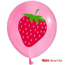 10 Pcs Strawberry Girly Lovely Party Decor Balloons Set – Suitable For Baby Birthday Party, Baby Shower ,Girl's Birthday, Girls'Party,Gender Reveal Party For Ages 1-6 - Multicolor - View 13