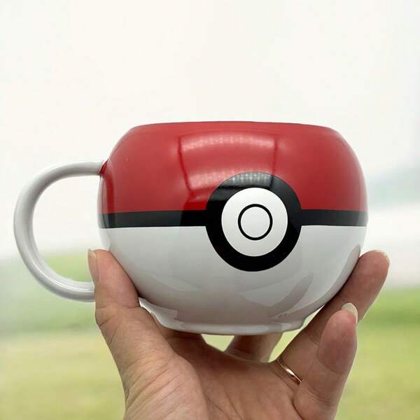 pokemon 1pc Ceramic Mug, Bow Handle Coffee Cup, Office Latte, Coffee Cup, Matcha Cold Brew Cup, Commercial Dessert Cup, Suitable For Afternoon Tea, Shopping, Photo Shooting, Birthday Gift
