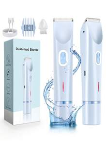 Multifunctional Shaver Rechargeable Electric Hair Removal Trimmer For Men And Women - Dual Head Shaver With USB Charging, Painless Wet And Dry Use 400mAh