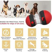 Dog Food Puzzle Toy Adjustable Treat Dispensing Food Dispenser Slow Feeder Bowls Puppy Enrichment Toy Ball Dog Interactive Chase Training Toys For Small Medium Large Dogs 7UVT - Blue - View 3