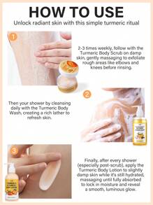 Loção Corporal de Cúrcuma e Vitamina C - Clareia e Uniformiza o Tom da Pele, Hidrata e Suaviza a Pele Seca, Nutre o Corpo, Hidrata e Deixa a Pele Macia e Sedosa