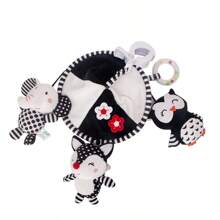 1pc High Contrast Black & White Animal (Fox, Owl, Elephant) Baby Crib Mobile, Soft Plush Hanging Toy For Stroller, Car Seat, Baby Rattle, Gifts For 0-12 Months Infants