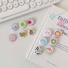 6件套设计、卡通可爱、韩版包包、服饰装饰、别针、徽章、DIY、可爱花朵、学生徽章、包包、首饰、吊坠、酒吧、学校用品、返校