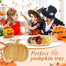 Wooden Pumpkin Serving Platter - Wooden Pumpkin Shaped Serving Platter For Halloween Kitchen, Modern Autumn Style Serving Tray/Dish For Cheese Board, Food Presentation, Suitable For Thanksgiving, Christmas Decor, Can Also Be Used As Turkey Shaped Platter Home Decor Halloween Decor Fall Decor Room Decor Autumn Decor