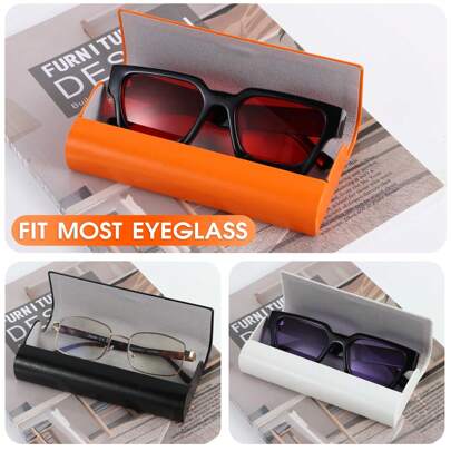 1 Piece Glasses Case Hard Case, Premium Leather Lightweight Glasses Case, Men's Women's Portable Protective Case