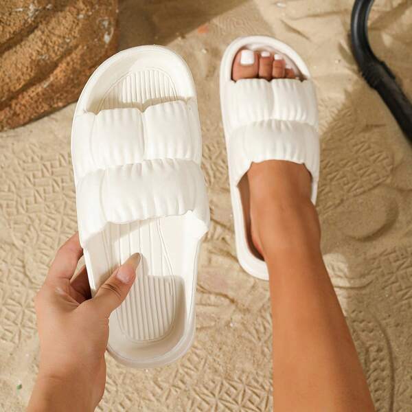 2025 Goddess Edition New Fashionable And Versatile EVA Slippers, Classic Minimalist Floral Design With Ins Style, Comfortable And Breathable, Wear-Resistant And Non-Slip, Convenient To Carry, Suitable For Home, Bathroom, Beach, Casual Wear