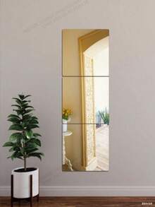 2/4/8/10pcs Decorative Mirror Wall Stickers, Interchangeable, Acrylic Mirror Surface, Suitable For Bedroom, Home Gym, Bathroom (For Decoration Only, Not For Actual Use) Home Decor Back To School Room Decor School Supplies - Gold - View 6