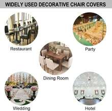 Grey Chair Covers For Dining Room Set Of 4,Stretch Spandex Parsons Chair Slipcover 4 Pack,Washable Anti-Dust Chair Seat Cover For Kitchen,Wedding,Party - Grey - View 7