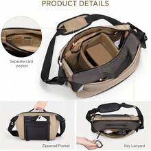 Camera Sling Bag, Waterproof Camera With Tripod Holder, DSLR/SLR/Mirrorless Cameras Shoulder Bag, Crossbody Camera Bags Photography (Black) - 咖啡 - 查看 3