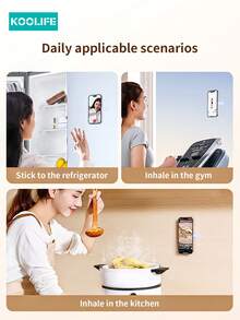 1 Giá đỡ điện thoại bằng silicon hút chân không Koolife, Giá đỡ điện thoại từ tính, Chụp ảnh tự sướng thoải mái, Thích hợp cho nhà bếp, phòng tập thể dục, vòi hoa sen, tường kính, ngoài trời, Phụ kiện điện thoại có thể tái sử dụng Tương thích với iPhone, điện thoại Android, Quà tặng sinh nhật, gia đình, bạn bè, Quà tặng phòng tắm nhà bếp mùa hè Phụ kiện điện thoại sinh nhật Chịu lực mạnh - Hồng - Xem 2