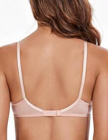 Women's Sexy 1/2 Cup Lace Bra Balconette Mesh Underwired Demi Shelf Bra Unlined See Through Bralettehalloween - Hồng nude - Xem 2