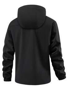 Herren wasserdichte winddichte Wanderjacke - Outdoor Softshell Regenmantel mit abnehmbarer Kapuze & Reißverschlusstaschen, atmungsaktive Trekking Camping Schale, leichte Reise Klettern Angeljacke für Wandern, Rucksackfahren, tägliches Abenteuer