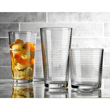 Glaver's Drinking Glasses Set Of 12. Everyday Drinking Glasses. Mixed Drinkware Sets 6-17 Oz Tall Kitchen Glass Cups, And 6-13 Oz Rocks Glasses. Ribbed Glassware Sets For Cocktail Beer Juice Water. - Set of 12 - View 4