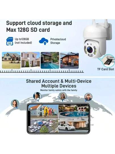 1/ High Definition AI Driven 2.4G/5G WiFi Security Camera 360° View, Remote Monitoring, Two Way Audio Mobile App Control Home Business Security, Indoor/Outdoor CCTV Surveillance System view 6