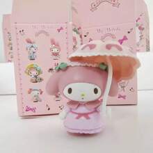 Sanrio Sanrio Blind Box Series Melody Tea Party Collectible Desktop Figure Ornaments Plush Doll, Thoughtful Gift, Party Favor, 1pc Randomly Shipped