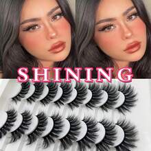 8对仿貂毛假睫毛，3D舒适假睫毛，条状假睫毛 - 黑色 - 查看 3